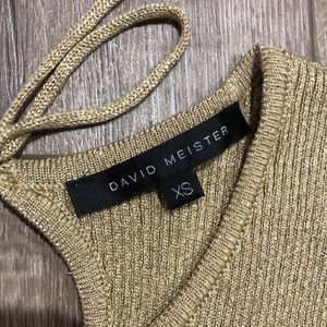 NWT! - DAVID MEISTER Ribbed Metallic Sleeveless Sweater Tank